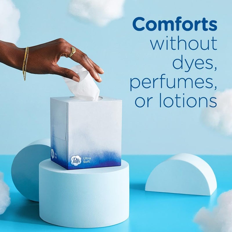 Puffs Ultra Soft Facial Tissues, 1 Family Size Box, 124 Facial Tissues Per Box - Image 5